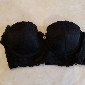 Black lace no slip bustier